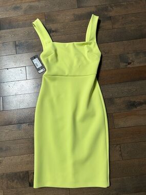 Marciano Neon Lemon Square-Neck Sheath Dress